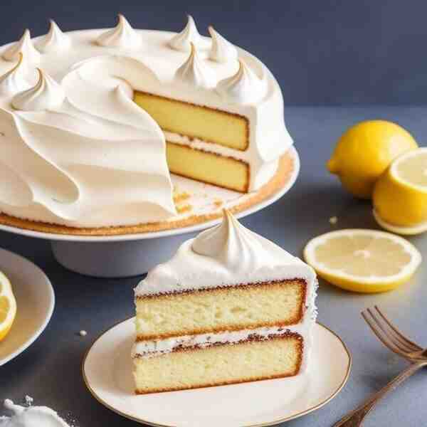 Торт с лимонным кремом и итальянской меренгой